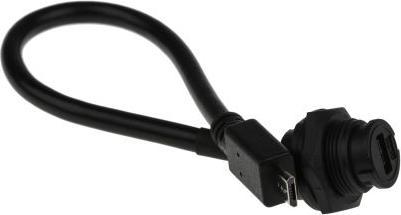 Actual product image Rs Pro Micro USB-AB Plastic C2 Panel Jack Lock (0.20 m, USB 2.0)