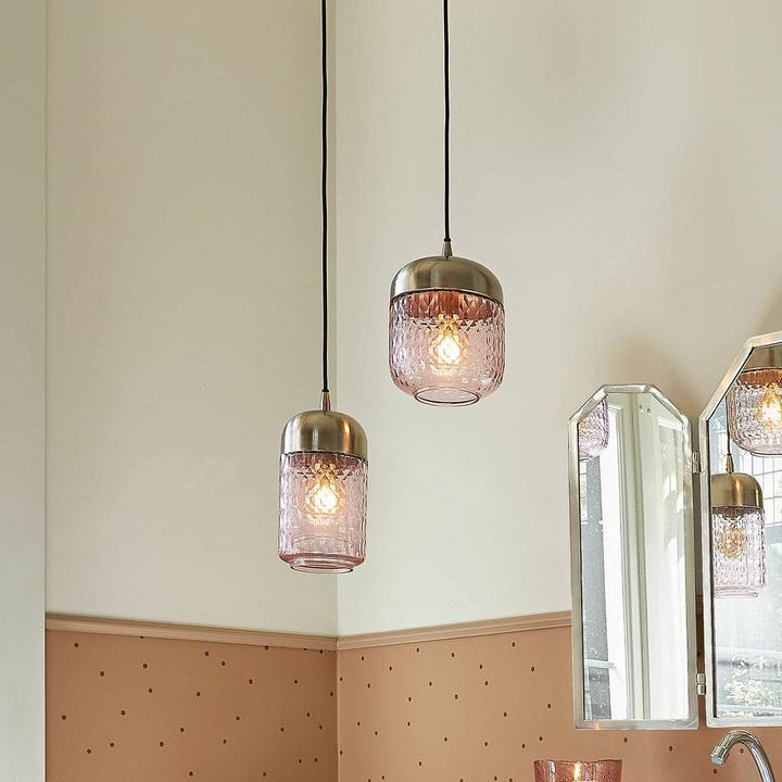 Immagine prodotto Loberon Set di 2 lampade a sospensione Jolivienne rosa/argento (E27)