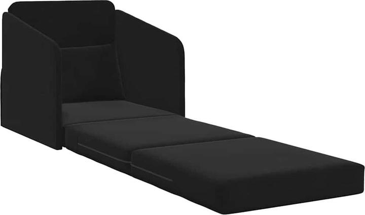 Produktbild VidaXL Boden Sofa Bett 2-in-1 Schwarz 65x80x83 cm Samt