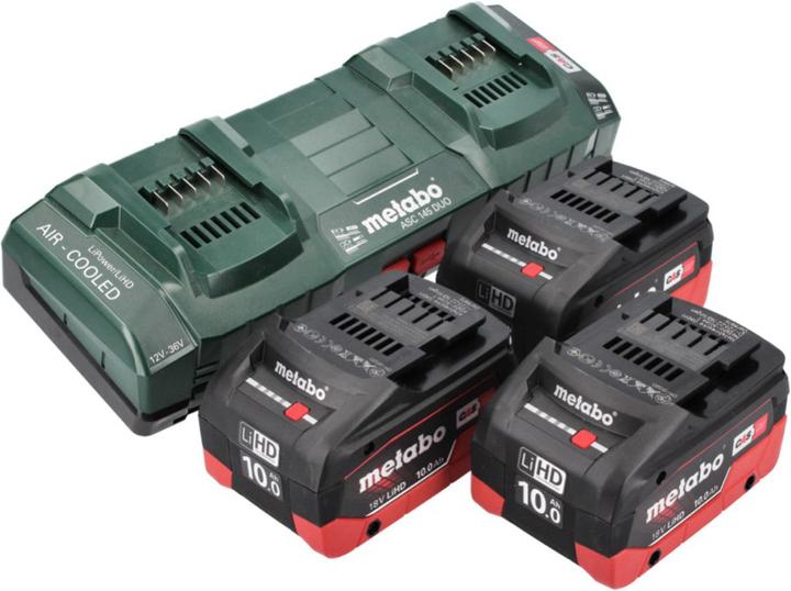 Produktbild Metabo 18 V Basis Set 3x Akku 10,0 Ah LIHD + ASC 145 DUO Doppelladegerät CAS System (18 V)