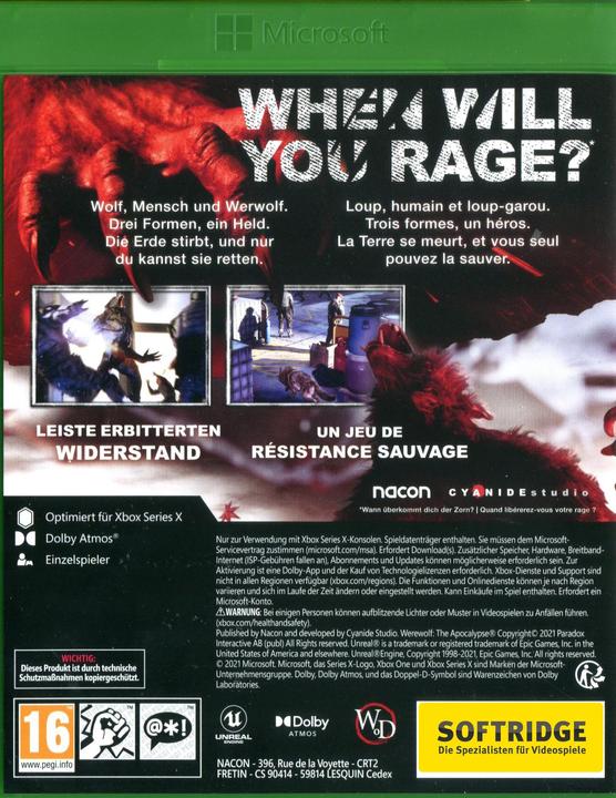 Actual product image Nacon Gaming Werewolf: The Apocalypse - Earthblood (Xbox Series X, DE, FR)