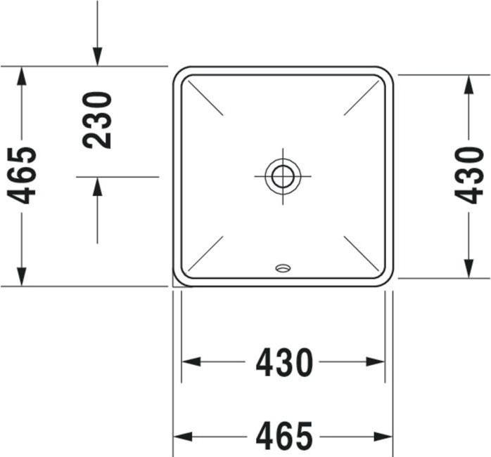 Image du produit Duravit Vasque à encastrer STARCK 3 m PL sans plage de robinetterie 430x430mm blanc WG (465 mm, 465 mm)