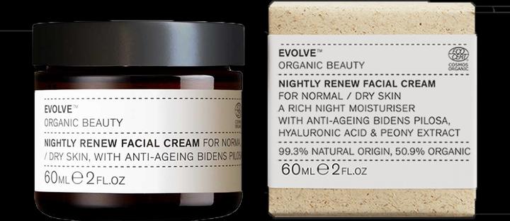 Actual product image Evolve Organic Beauty Natural Nightly Renew Facial Cream Small Batch Vegan Clean Beauty 2oz 60ml (60 ml)