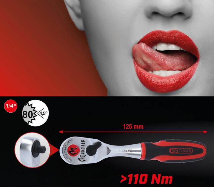 Actual product image KS Tools 1/4 Monster Reversible Ratchet (1/4")