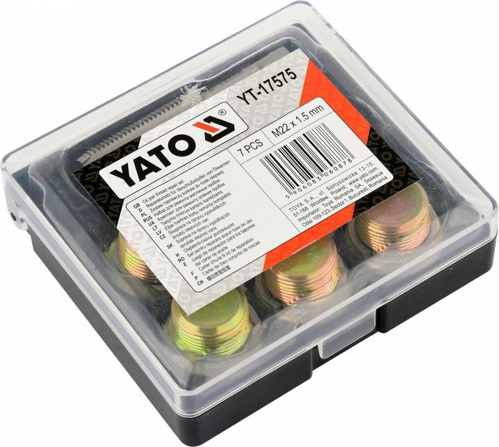 Image du produit Toya Kit de réparation professionnel Yato pour filetage de vidange d'huile, M13 M15 M17 M20 M22, 1,5 mm