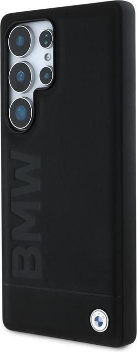 Actual product image BMW Leather Big Wordmark Case for Samsung Galaxy S25 Ultra - Black (Samsung Galaxy S25 Ultra)