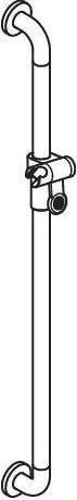 Produktbild Hewi Brausehalterstange SERIE 477 90 tief d= 33mm Achsmass 1100mm stahlblau
