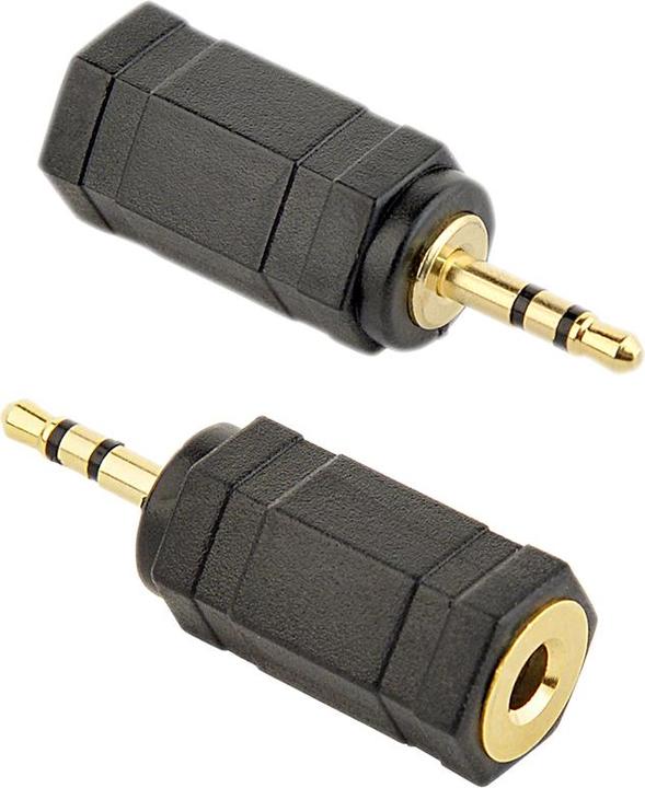 Actual product image Gembird A-3.5F-2.5M cable gender changer 3.5 mm 2.5 mm Black (Angle adapter)