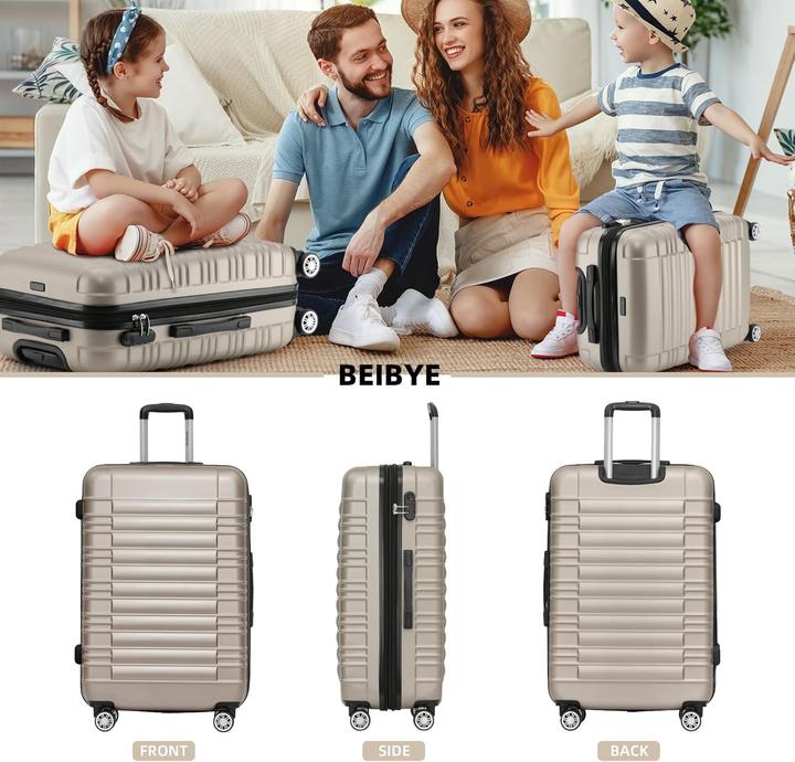 Actual product image Beibye Champagne Suitcase Set