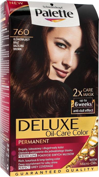 Actual product image Palette Deluxe Oil-Care Hair Dye Permanently Colouring From Micro-Oil 760 Dazzling Bronze (760 Dazzling Bronze)
