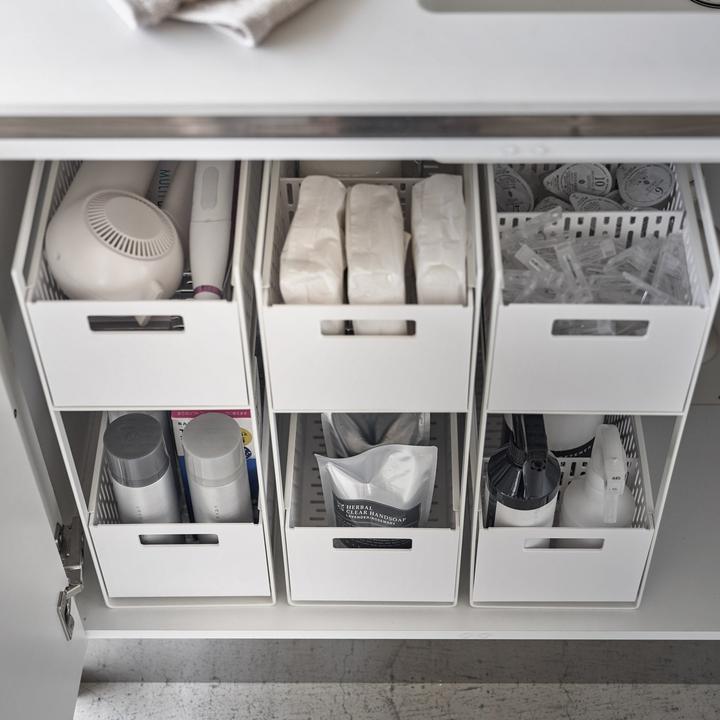 Actual product image Yamazaki Storage baskets with stand TOWER (2 x)