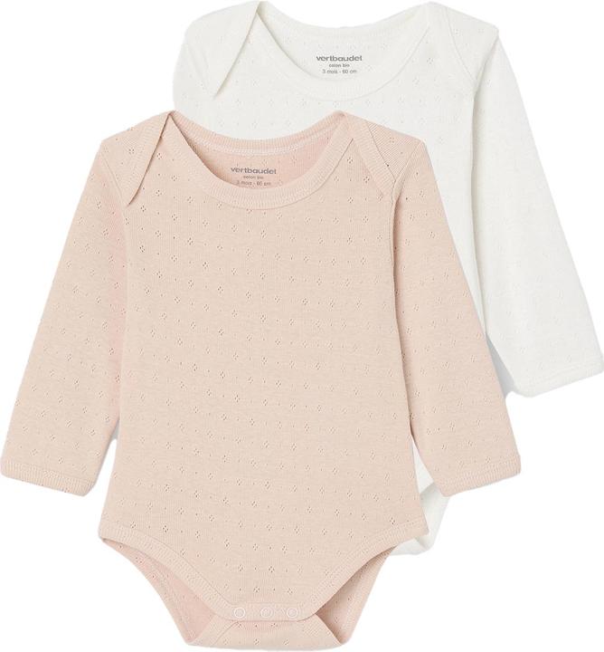 Immagine prodotto Vertbaudet Bio-Kollektion: 2er-Pack Baby Langarmbodys mit zartem Lochmuster (92)