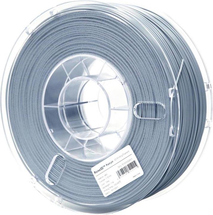 Raise3D (S)5.11.01002A01 Premium Filament ABS chemisch beständig 1.75 mm 1000 g Grau Premium 1 St. (ABS, 1.75 mm, 1000 g, Grau)