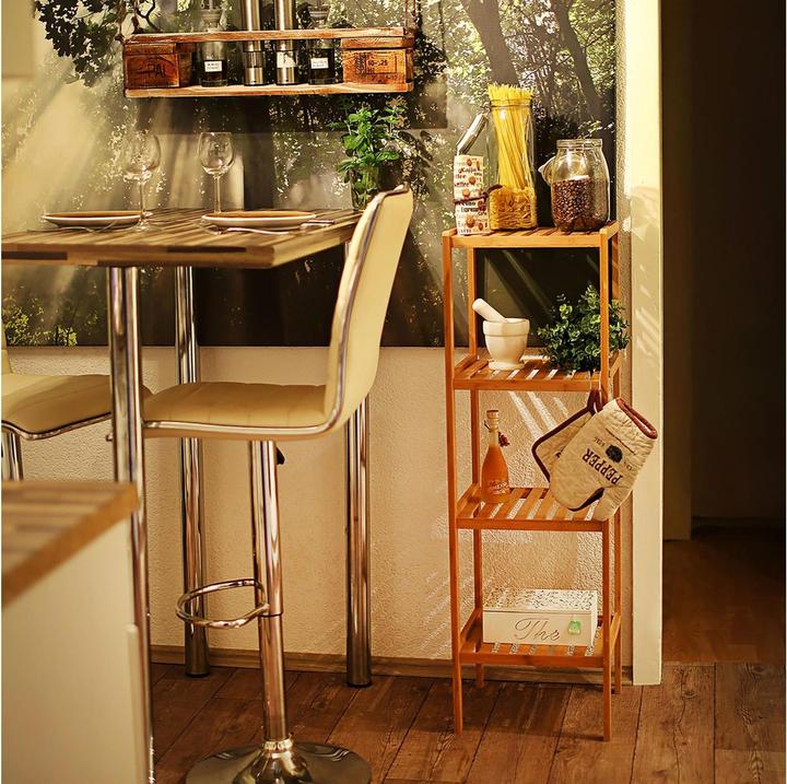 Actual product image Relaxdays Bamboo bathroom shelf (34 x 34 x 112 cm)