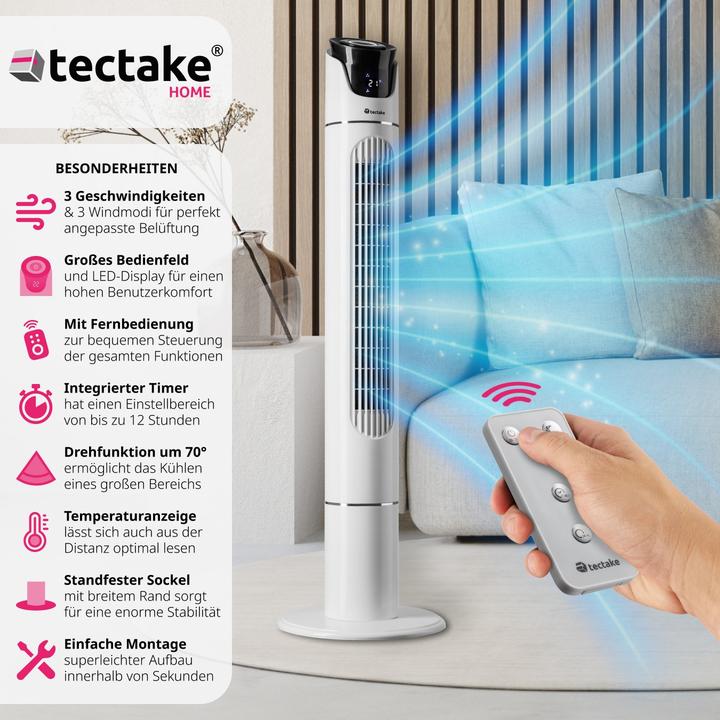 Actual product image tectake Tower fan 110cm (50 dB)