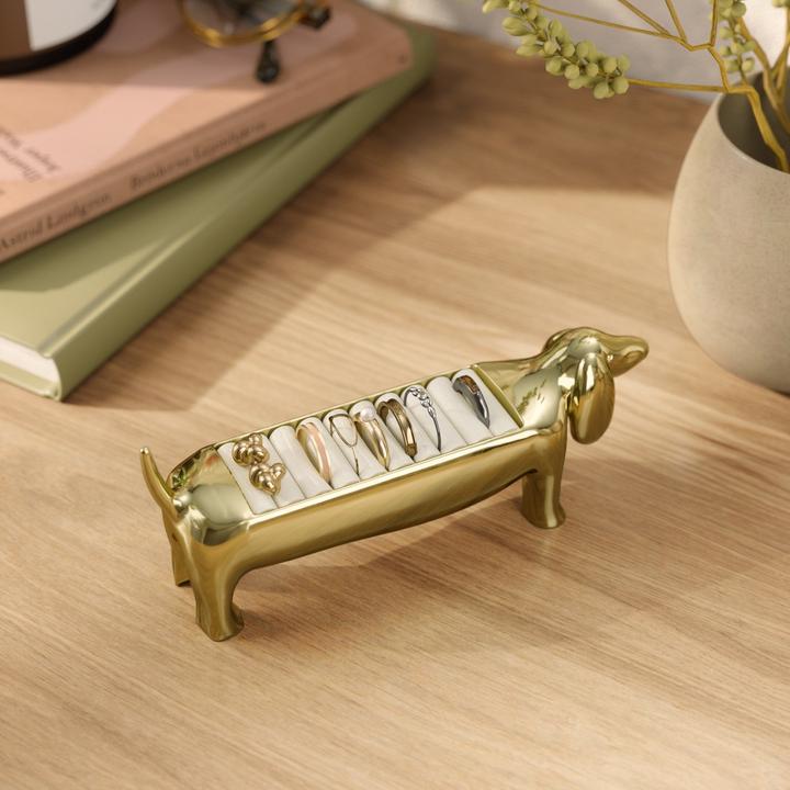 Produktbild Umbra Dachsie Ringhalter, Moderner Ringhalter in Form eines Dackels für 9 Ringe