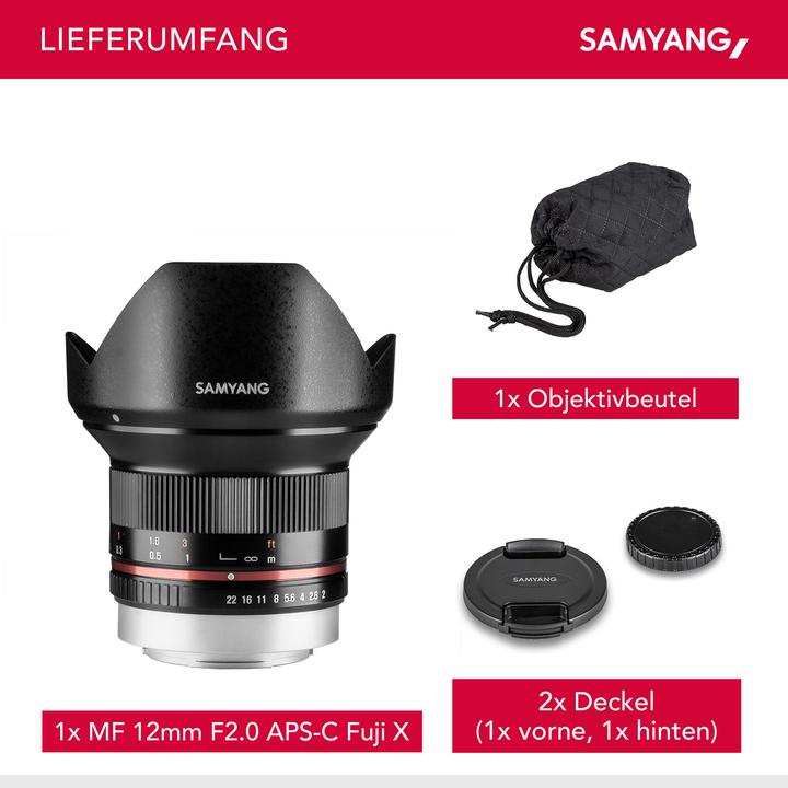 Produktbild Samyang 12mm f/2 NCS CS Fujifilm XF (Fujinon XF, APS-C / DX)