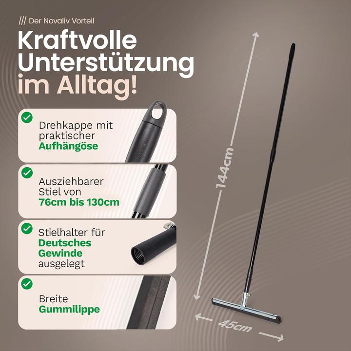 Produktbild Novaliv 2X Wasserabzieher Boden mit Stiel Wasserschieber Dusche Bodenabzieher Gummiabzieher Auto Fen (1 Stk.)