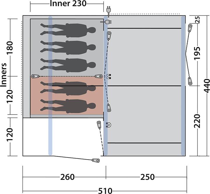 Produktbild Outwell Tunnelzelt Maryland 5 Air (Tunnelzelt, 27.50 kg, 5 Personen)