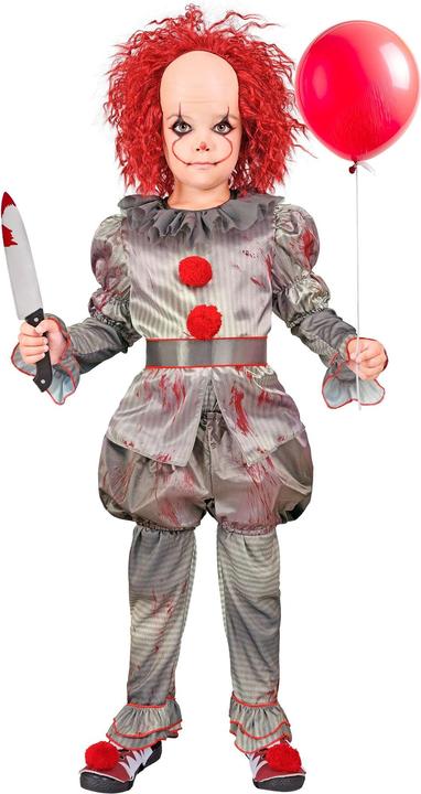 Image du produit Widmann chemise de clown tueur, pantalon, short, ceinture, surchaussures Costume enfant (158)