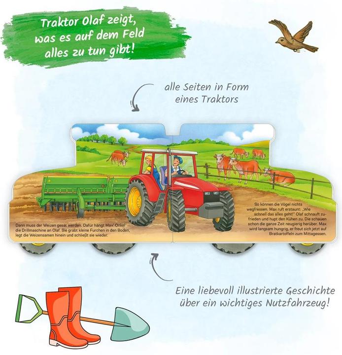 Actual product image Cardboard Book Wheel Book My Big Red Tractor (German)