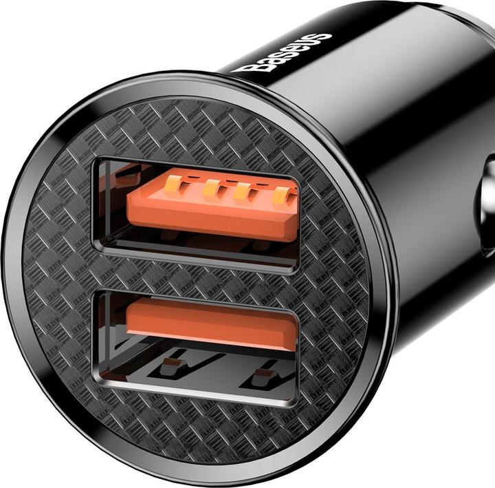 Actual product image Baseus Circular Plastic A+C 30W PPS Car Charger Black