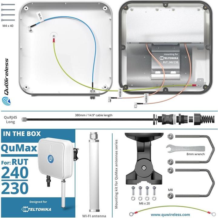 Actual product image Teltonika LTE Antenna QuMax A240M Outdoor Housing for RUT-240 (3G, GSM, 5G)