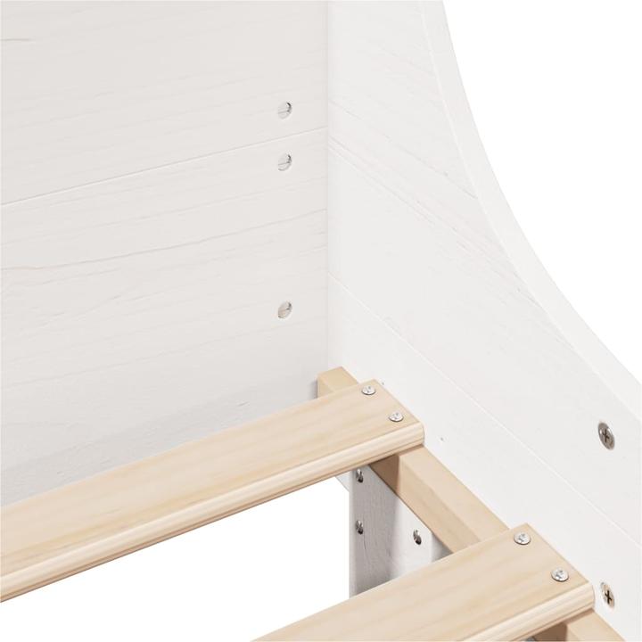 Actual product image VidaXL Solid wood bed Wooden bed Bed double bed headboard white 140x190cm pine (140 x 190 cm)