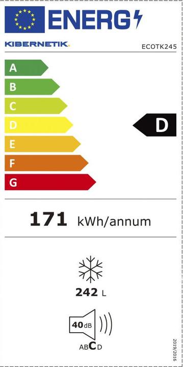 Etichetta energetica Kibernetik Congelatore FSP ECO 245 litri (Struttura autonoma, 242 l)