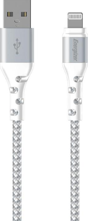 Energizer Metal / braided nylon cable - Lightning - 2m, white (2 m, USB 3.2 Gen 1)