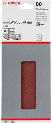 Produktbild Bosch Professional Zubehör Schleifblatt C430, 93 x 186 mm, 60, 8 Löcher, 10er-Pack (60)