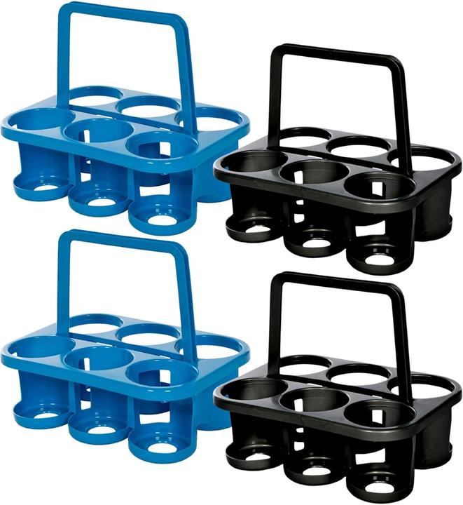 Immagine prodotto Novaliv 4X Flaschenträger für 24 Flaschen - Stabiler Halt - Getränkekorb Kunststoff, Stapelbar, 32x2