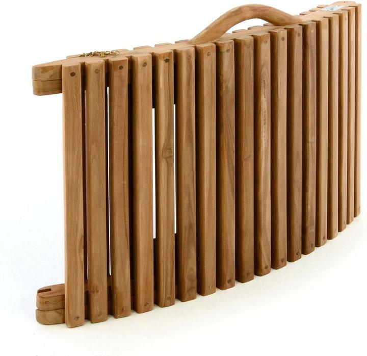 Produktbild VCM Strandliege faltbar Sonnenliege Gartenliege Liege Teakholz Faltliege (160 cm)