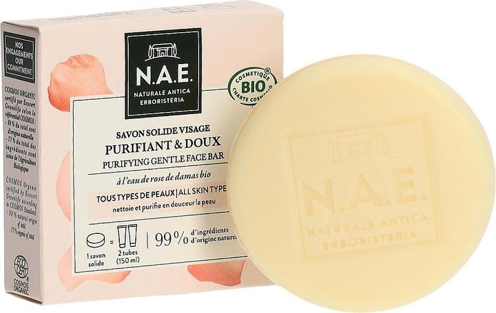 Actual product image N.A.E. Naturale Antica Erboristeria Purifying Gentle Face Bar, COSMOS Organic Certified & Vegan Form (Cleansing lotion)