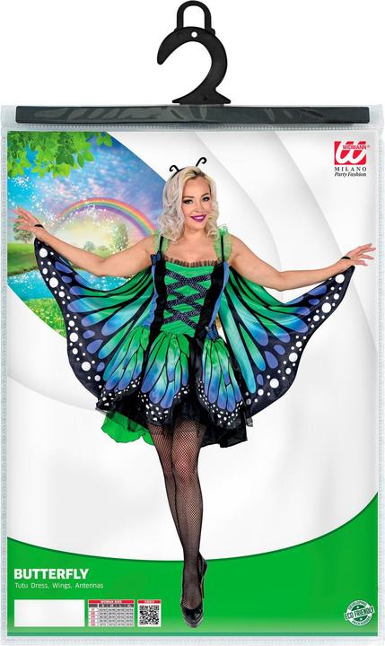 Actual product image Widmann Butterfly costume for ladies green-blue (M)
