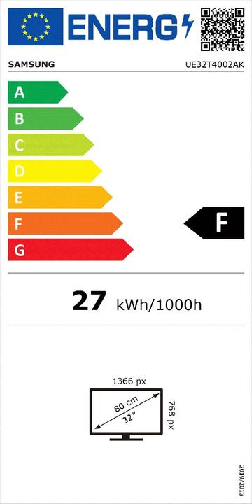 Energie-Label Samsung UE32T4002AK (32", LED, HD)