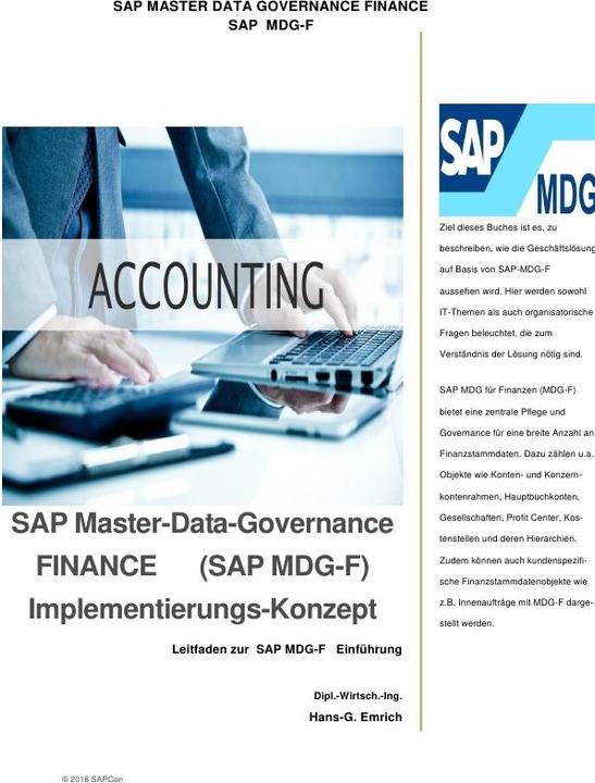 Actual product image SAP Master-Data-Governance FINANCE (SAP MDG-F) Implementierungs-Konzept (German, Hans-Georg Emrich, 2018)