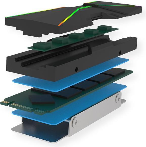 Actual product image Xilence M2SSD.B.ARGB Memory Module Cooler Black 1 piece(s)