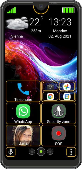 Produktbild Bea-Fon M6s Plus (32 GB, Black Rubber, 6.26", Dual SIM, 13 Mpx, 4G)