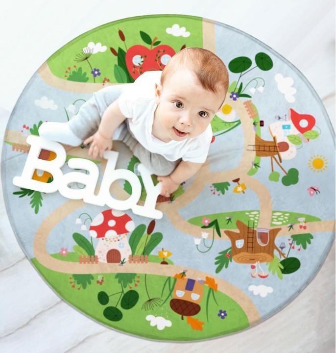 Produktbild Achoka Spielmatte Pilzhäuser, 100cm (100 x 100 cm)