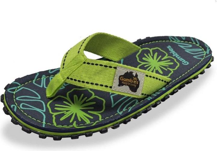 Actual product image Gumbies Islander Flip-Flops Lime Hibiscus (47)