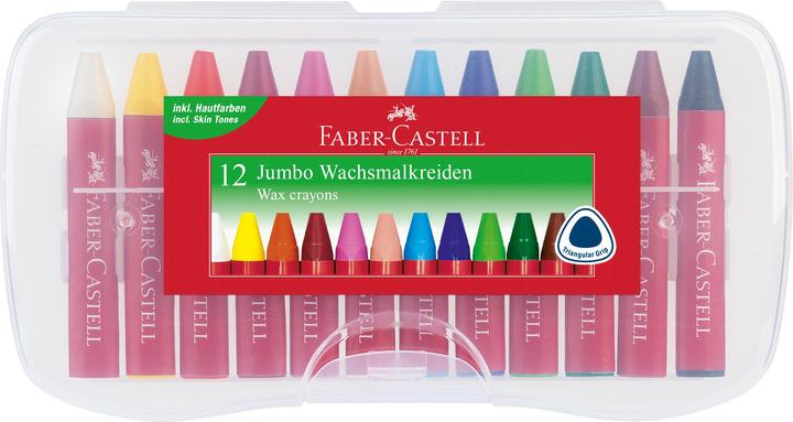Faber-Castell crayon de cire JUMBO (Multicolore, 12 x)