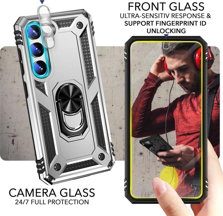 Actual product image Nalia Military-style ring cover with 2x display & camera protection (Samsung Galaxy S23+)