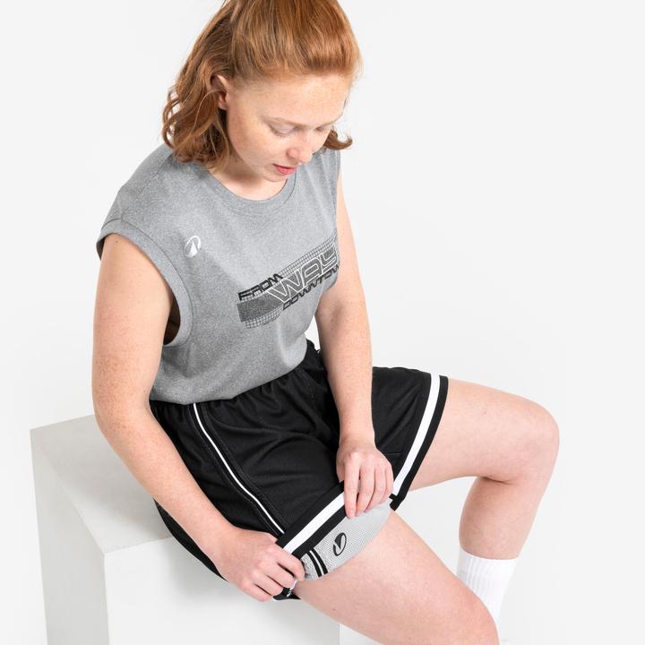 Actual product image Kipsta Damen/Herren Basketball Shorts wendbar leicht - SHR 500 schwarz-weiss (M)