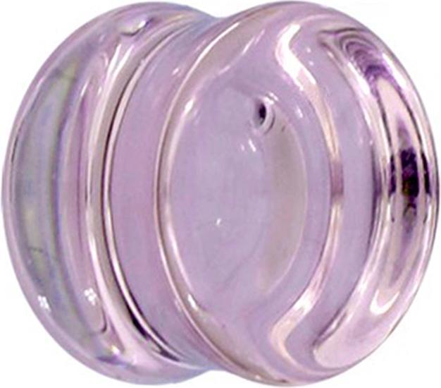 Star Piercing Flared Plug konkav pink aus Glas (ohne Messing, Glas)