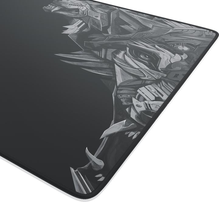 Actual product image Titanwolf Gaming mouse pad XL, 440 x 350mm mouse mat with fabric surface, rubberised back, wolf motif on the (L)