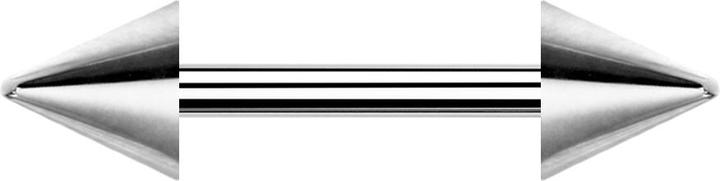 Star Piercing Barbell silber mit zwei Cones (Chirurgenstahl 316L, ohne Messing)