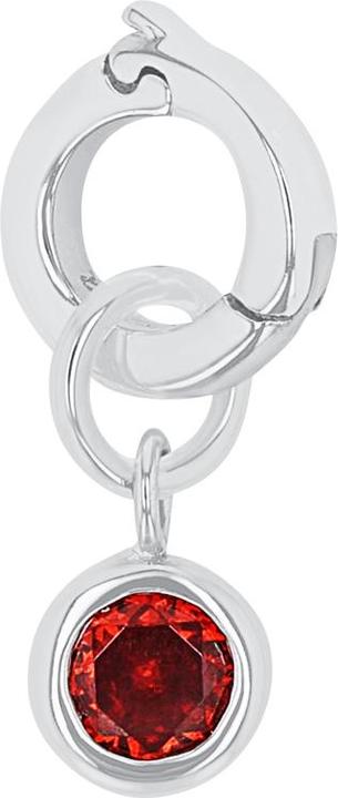 Actual product image Amor charms for ladies, 925 Sterling silver, zirconia synth. | January (Silver 925)