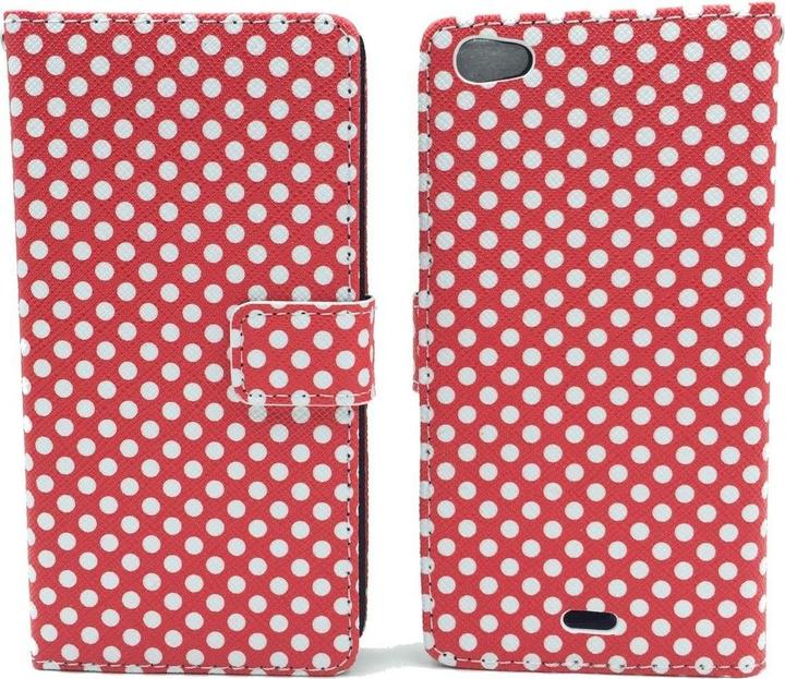 Produktbild König Design Schutz Hülle für Wiko Highway Pure Polka Dot Rot Tasche Cover + 1 Panzer Schutz Glas (Wiko Highway Pure)