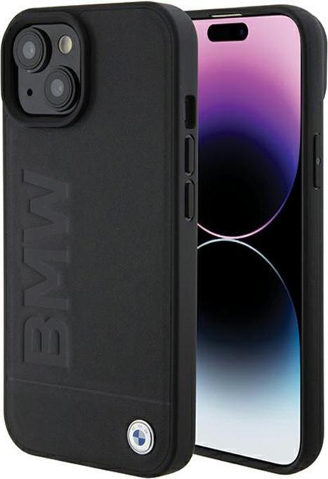 Image du produit BMW BMHCP15SSLLBK iPhone 15 6.1" czarny/black Tampon en cuir chaud (Apple iPhone 15)